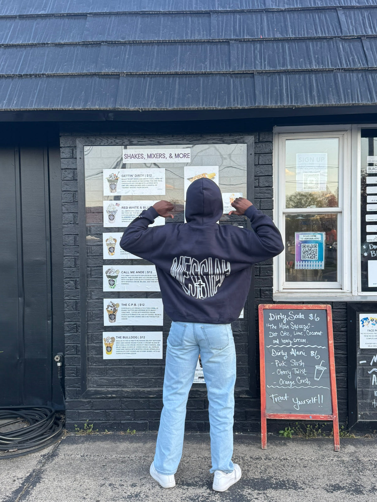 Navy Blue Edition: 1 JOHN 4:19 Oversized Hoodie