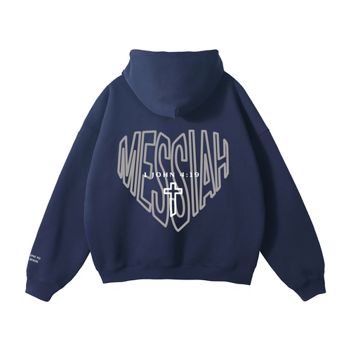 Navy Blue Edition: 1 JOHN 4:19 Oversized Hoodie