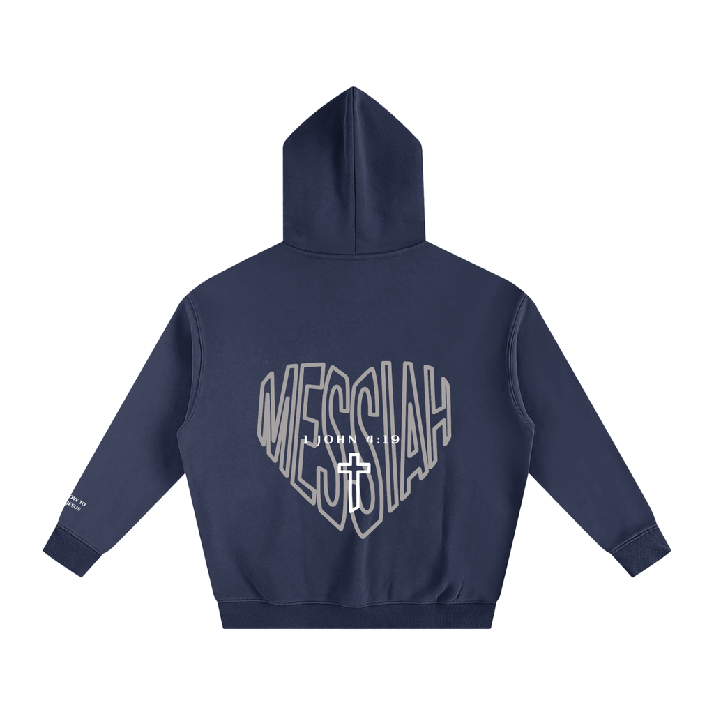 Navy Blue Edition: 1 JOHN 4:19 Oversized Hoodie