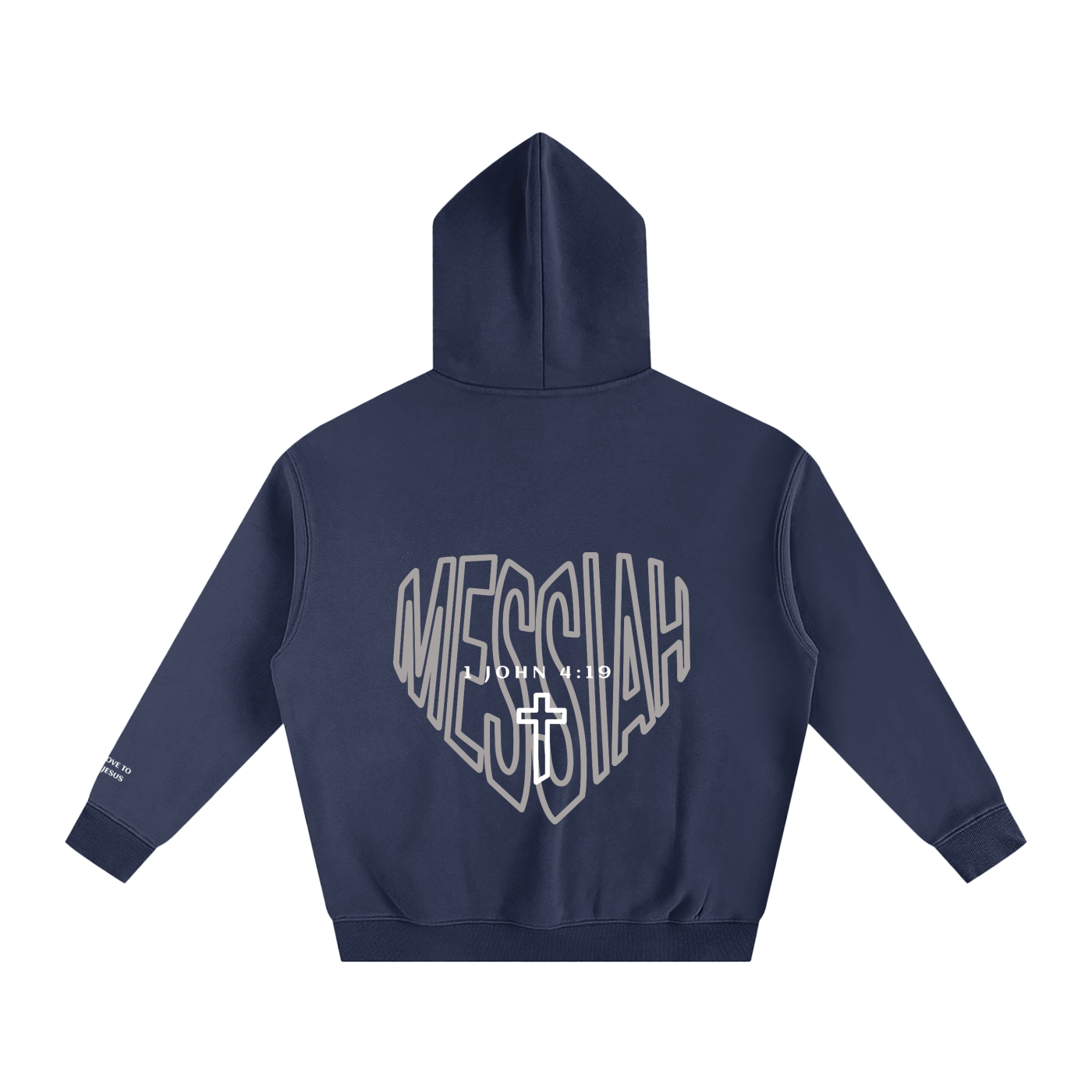 Navy Blue Edition: 1 JOHN 4:19 Oversized Hoodie